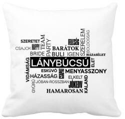 printfashion Szófelhős lánybúcsús póló - Párnahuzat, Díszpárnahuzat - Fehér (13840349)