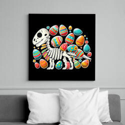 printfashion Húsvéti dínó - Vászonkép - Fekete (15764135)