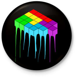 printfashion Tetris - Kitűző, hűtőmágnes - Fekete (6388364)