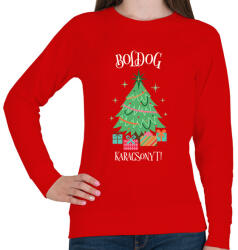 printfashion Boldog Karácsonyt - Női pulóver - Piros (9542860)