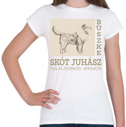 printfashion Büszke tulajdonos - Skót juhász - Női póló - Fehér (6302092)