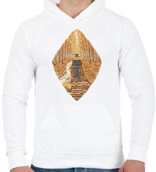 printfashion Őszi túrázó - Férfi kapucnis pulóver - Fehér (16619908)