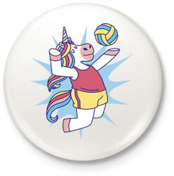 printfashion Röplabdás unikornis - Kitűző, hűtőmágnes - Fehér (11672690)