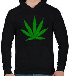 printfashion cannabis - Férfi kapucnis pulóver - Fekete (2606649)