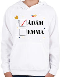 printfashion Iker baba - Névvel - Gyerek kapucnis pulóver - Fehér (10920355)