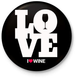 printfashion Love Wine - Kitűző, hűtőmágnes - Fekete (3104384)
