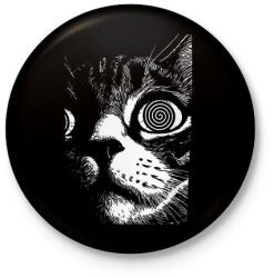 printfashion Hipnotizált macska - Kitűző, hűtőmágnes - Fekete (15486139)