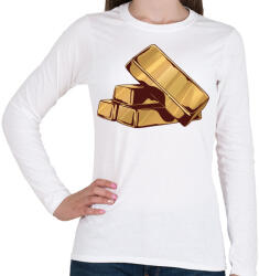 printfashion Arany rudak - Női hosszú ujjú póló - Fehér (5190309)