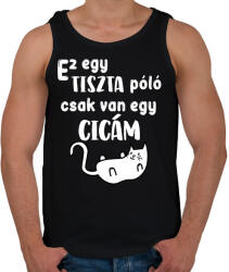 printfashion Ez egy tiszta póló, csak van egy cicám - Férfi atléta - Fekete (16538435)