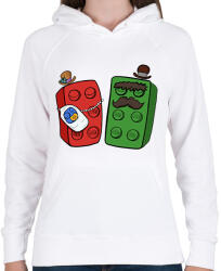 printfashion Lego család - Női kapucnis pulóver - Fehér (16182825)