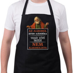 printfashion Az alkohol Isten ajándéka - fehér - Kötény - Fekete (7068698)