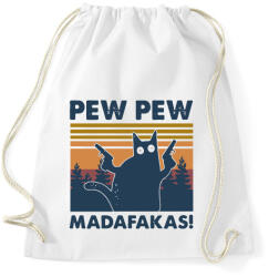 printfashion Pew Pew Madafakas cica - Sportzsák, Tornazsák - Fehér (4702480)