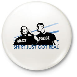 printfashion Bad boys Police - Kitűző, hűtőmágnes - Fehér (3082822)