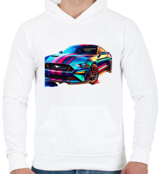 printfashion Mustang - Férfi kapucnis pulóver - Fehér (15206858)