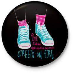 printfashion Tüzes utcák - Kitűző, hűtőmágnes - Fekete (3090981)