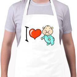 printfashion I love my baby - Kötény - Fehér (4913622)