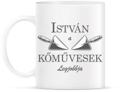 printfashion A kőművesek legjobbja - névvel - Bögre - Fehér (6556076)
