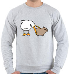 printfashion capybara és pelikán - Férfi pulóver - Sport szürke (14717466)
