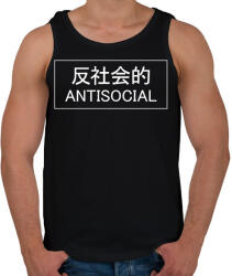 printfashion Japanese antisocial - white - Férfi atléta - Fekete (7035902)
