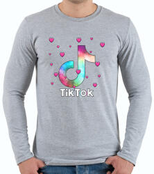 printfashion Tiktok szivecskékkel - Férfi hosszú ujjú póló - Sport szürke (4595683)