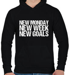 printfashion New Goals - Férfi kapucnis pulóver - Fekete (2419875)