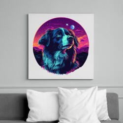 printfashion Galaxy Border Collie - Vászonkép - Fehér (16702045)