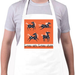 printfashion Lovas szív, lovas lélek - 4 ló - Kötény - Fehér (6327046)