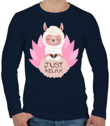 printfashion Csak nyugi - Férfi hosszú ujjú póló - Sötétkék (14516075)
