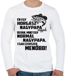 printfashion Nagypapa horgász - Férfi hosszú ujjú póló - Fehér (1940100)