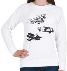 printfashion repülőgép - Női pulóver - Fehér (16146437)