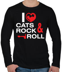 printfashion i_love_cats - Férfi hosszú ujjú póló - Fekete (14002922)