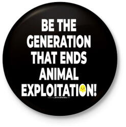 printfashion be the generation. . . - vegán aktivista grafika #4 - Kitűző, hűtőmágnes - Fekete (3907797)