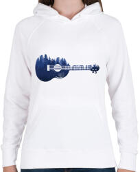 printfashion Ukulele - Női kapucnis pulóver - Fehér (11711030)