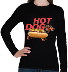 printfashion hot dog tacsi - Női hosszú ujjú póló - Fekete (15329177)