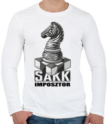 printfashion Sakk imposztor - Férfi hosszú ujjú póló - Fehér (4920254)