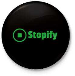 printfashion Stopify - Kitűző, hűtőmágnes - Fekete (11454187)