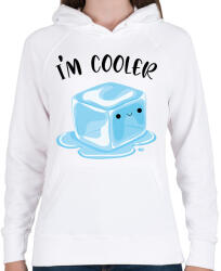 printfashion I'm cooler - Női kapucnis pulóver - Fehér (6994899)