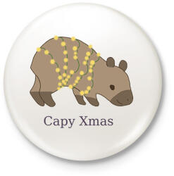 printfashion capybara család - karácsonyi fény - Kitűző, hűtőmágnes - Fehér (14889043)