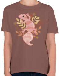 printfashion Rózsaszín Leopárd Gekkó - Gyerek póló - Mogyoróbarna (11562175)