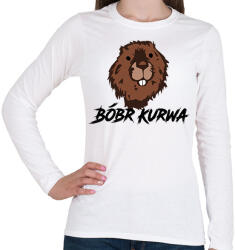 printfashion Bóbr kurwa - Női hosszú ujjú póló - Fehér (16779137)