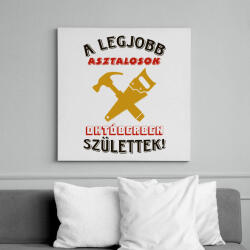 printfashion Asztalos szülinap színes - Vászonkép - Fehér (6638337)