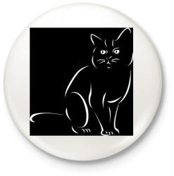 printfashion Cat - Kitűző, hűtőmágnes - Fehér (14877384)