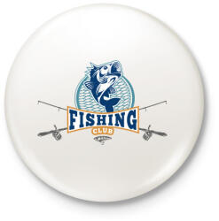 printfashion Fishing club - Kitűző, hűtőmágnes - Fehér (3088194)