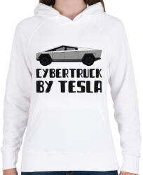 printfashion CYBERTRUCK BY TESLA - Női kapucnis pulóver - Fehér (10211450)