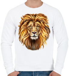 printfashion Oroszlán - Férfi pulóver - Fehér (1022584)