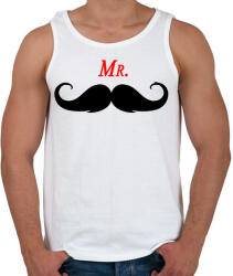 printfashion MR. Mustache - Férfi atléta - Fehér (2188740)