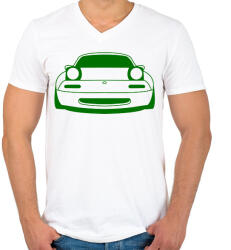 printfashion Mazda mx-5 Zöld - Férfi V-nyakú póló - Fehér (15773158)