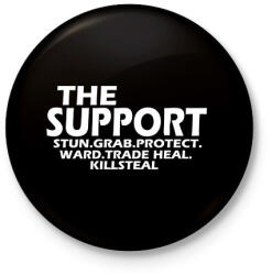 printfashion Support things - Kitűző, hűtőmágnes - Fekete (3098925)
