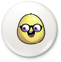 printfashion Szemüveges_Citrom_Vicces - Kitűző, hűtőmágnes - Fehér (14141273)