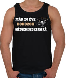 printfashion 20 éve borozgatok! - Férfi atléta - Fekete (4773732)